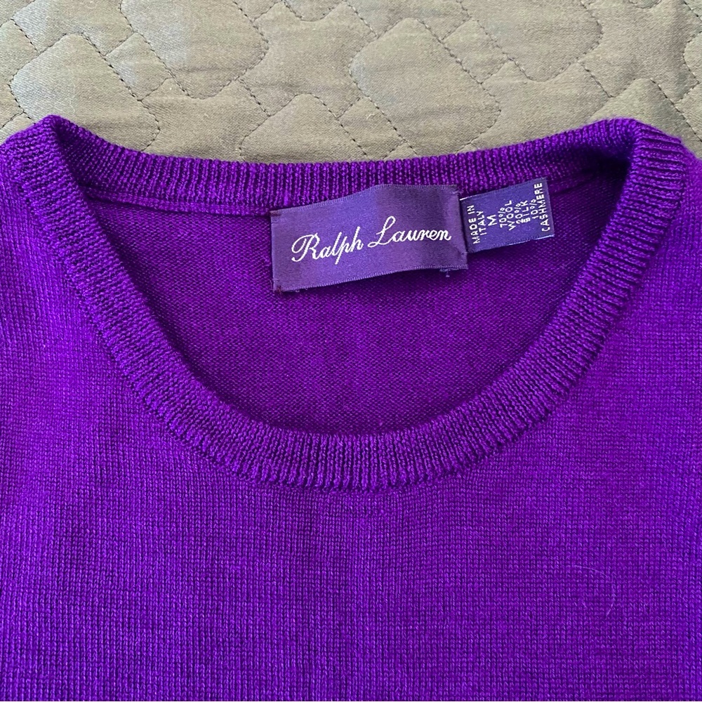 Ralph Lauren Purple Label - Cashmere Silk Wool Violet Sweater